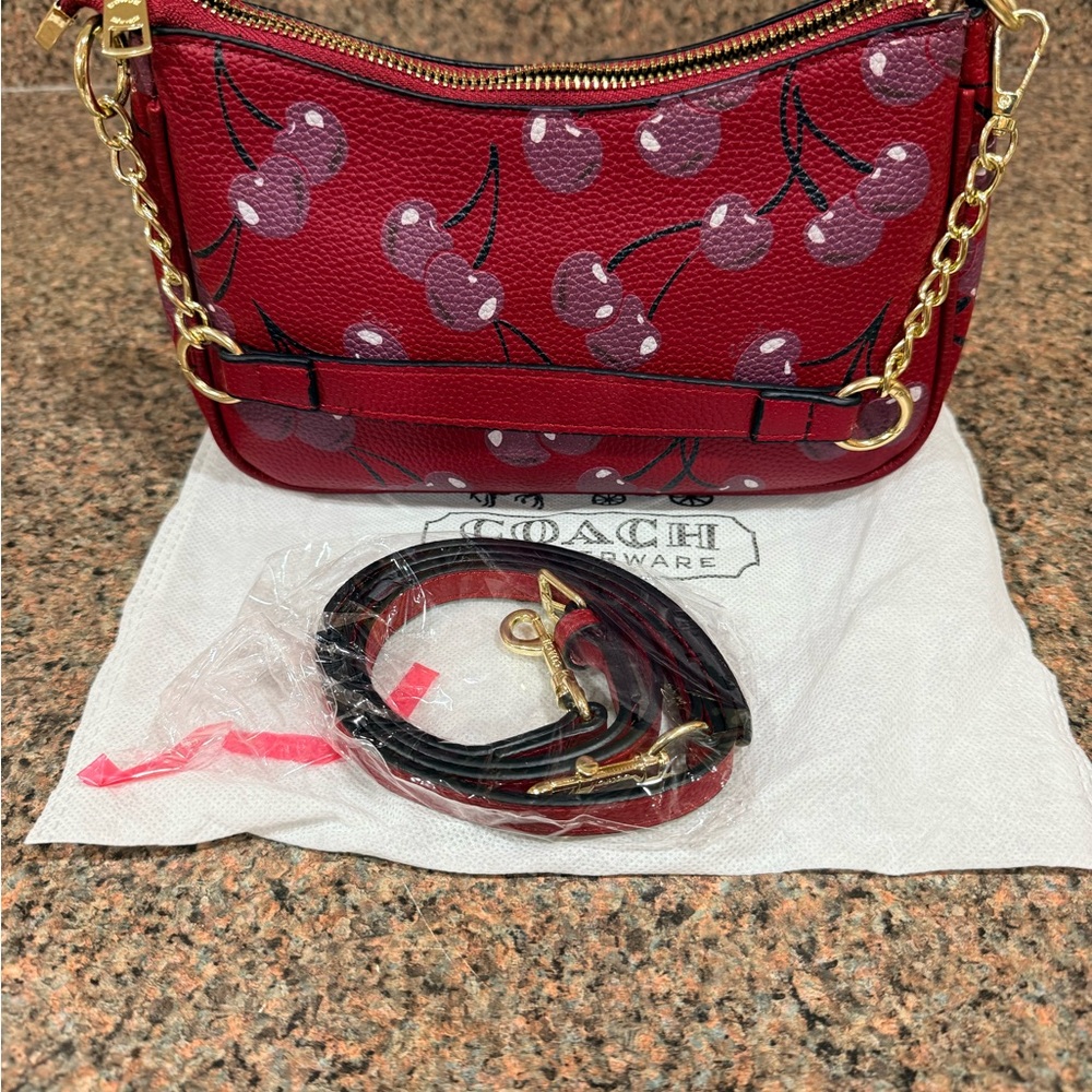 Coach Cherry Print Red Shoulder Bag - Picture 2 of 3